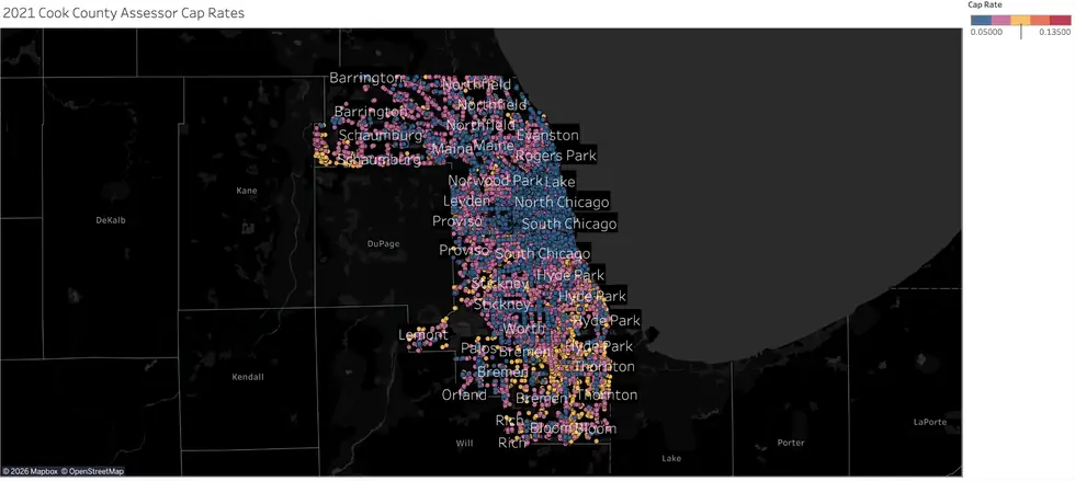 Cook County cap rate heat map Tableau thumbnail
